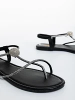 Sandale dama negre din piele ecologica Aleyna