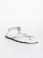 Sandale dama albe din piele ecologica Aleyna