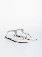 Sandale dama albe din piele ecologica Aleyna