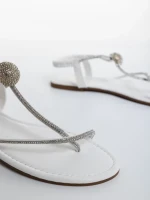Sandale dama albe din piele ecologica Aleyna
