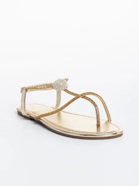 Sandale dama aurii din piele ecologica Aleyna