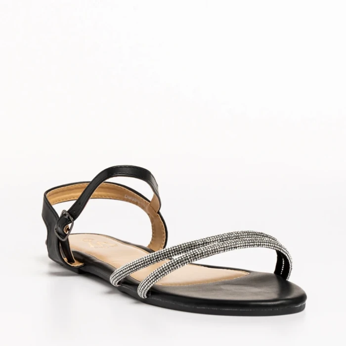 Sandale dama negre din piele ecologica Annica