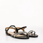 Sandale dama negre din piele ecologica Annica