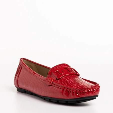 Mocasini dama rosii din piele ecologica Terrance