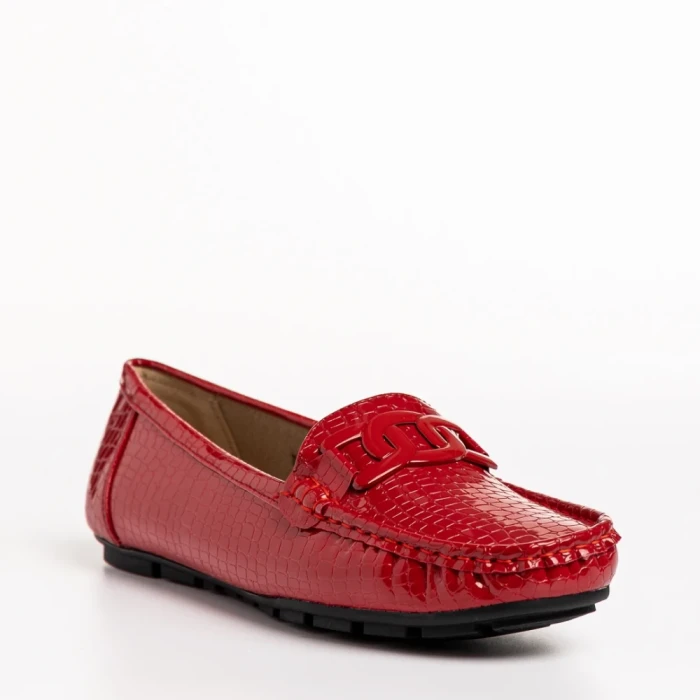 Mocasini dama rosii din piele ecologica Terrance