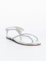 Sandale dama argintii din piele ecologica Aleyna