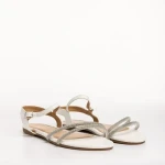 Sandale dama albe din piele ecologica Annica