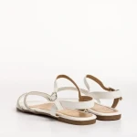 Sandale dama albe din piele ecologica Annica