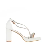 Sandale dama albe din piele ecologica Clarisa