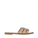 Papuci dama bej din piele ecologica Alida