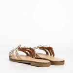 Papuci dama bej din piele ecologica Alida