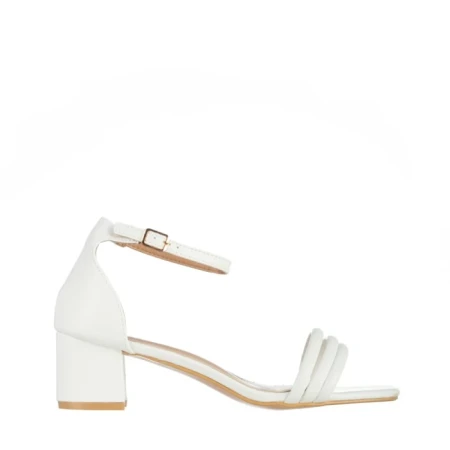 Sandale dama albe din piele ecologica Caprina