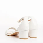 Sandale dama albe din piele ecologica Caprina