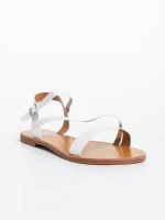 Sandale dama albe din piele ecologica Albertina