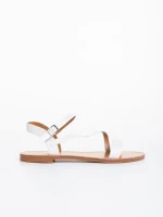 Sandale dama albe din piele ecologica Albertina