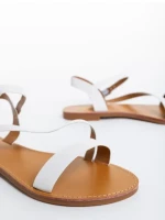 Sandale dama albe din piele ecologica Albertina