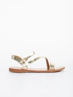Sandale dama aurii din piele ecologica Albertina
