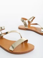 Sandale dama aurii din piele ecologica Albertina