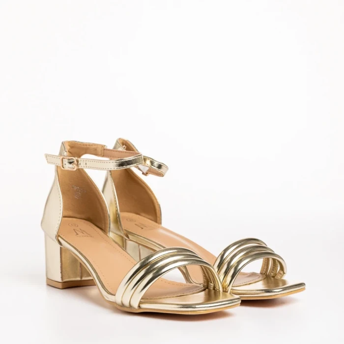 Sandale dama aurii din piele ecologica Caprina