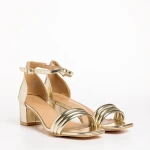 Sandale dama aurii din piele ecologica Caprina