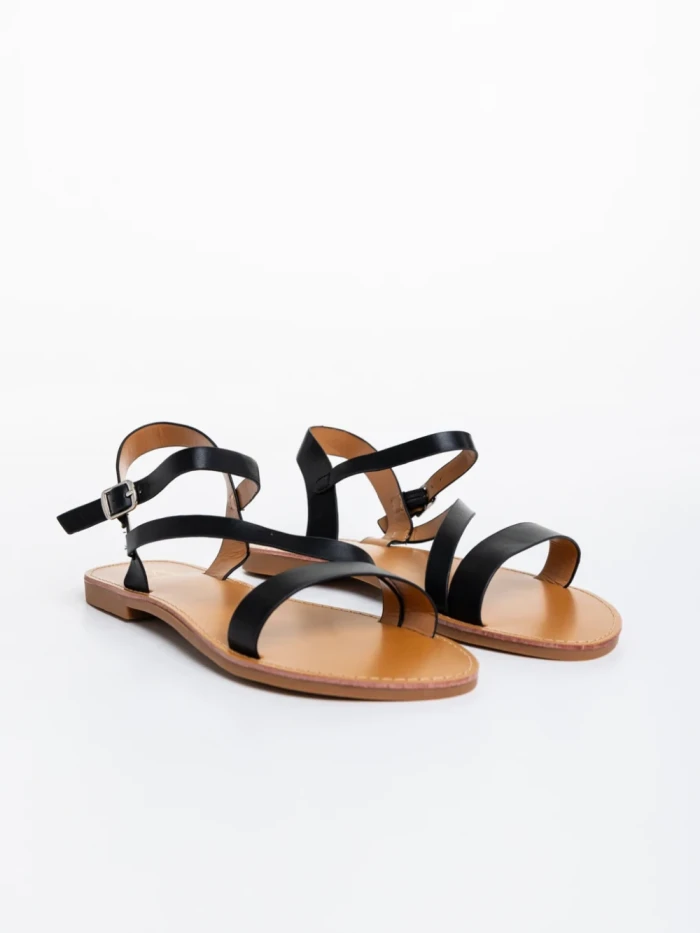 Sandale dama negre din piele ecologica Albertina