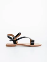 Sandale dama negre din piele ecologica Albertina