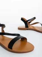 Sandale dama negre din piele ecologica Albertina