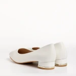 Pantofi dama albi din piele ecologica Bernarda