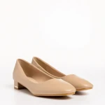 Pantofi dama bej din piele ecologica Bernarda