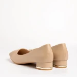 Pantofi dama bej din piele ecologica Bernarda