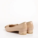 Pantofi dama bej din piele ecologica lacuita Braidy