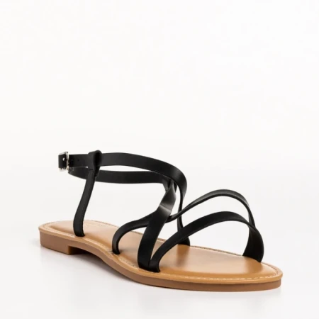 Sandale dama negre din piele ecologica Avaline