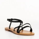 Sandale dama negre din piele ecologica Avaline