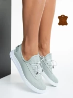 Pantofi casual dama verzi din piele naturala Nilda