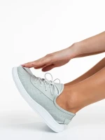 Pantofi casual dama verzi din piele naturala Nilda