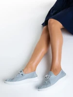 Pantofi casual dama albastri din piele naturala Nilda