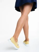 Pantofi casual dama galbeni din piele naturala Nilda
