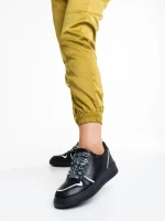 Pantofi sport dama negri din piele ecologica Gustava