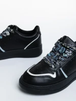 Pantofi sport dama negri din piele ecologica Gustava