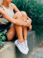 Tenisi dama mov din material textil Andreina