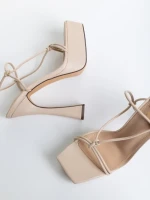 Sandale dama bej din piele ecologica Kimbra