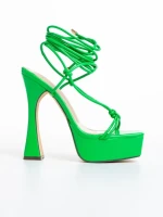 Sandale dama verde din piele ecologica Kimbra