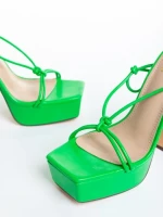 Sandale dama verde din piele ecologica Kimbra