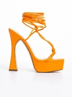 Sandale dama portocaliu din piele ecologica Kimbra