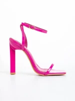 Sandale dama fucsia din piele ecologica lacuita Kiera