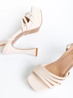 Sandale dama bej din piele ecologica Kerime