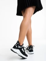 Pantofi sport dama albi cu negru din material textil Penny