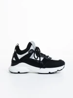 Pantofi sport dama albi cu negru din material textil Penny