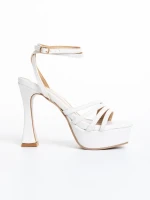 Sandale dama albe din piele ecologica Kerime
