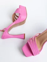 Sandale dama roz din piele ecologica Kerime